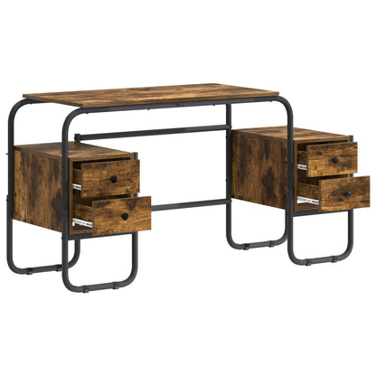 Bureau met opbergruimte Gerookt eiken 145 x 50 x 75 cm