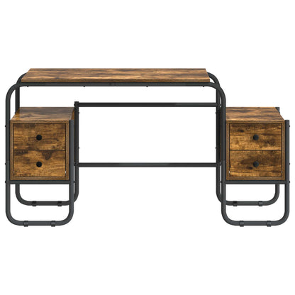 Bureau met opbergruimte Gerookt eiken 145 x 50 x 75 cm