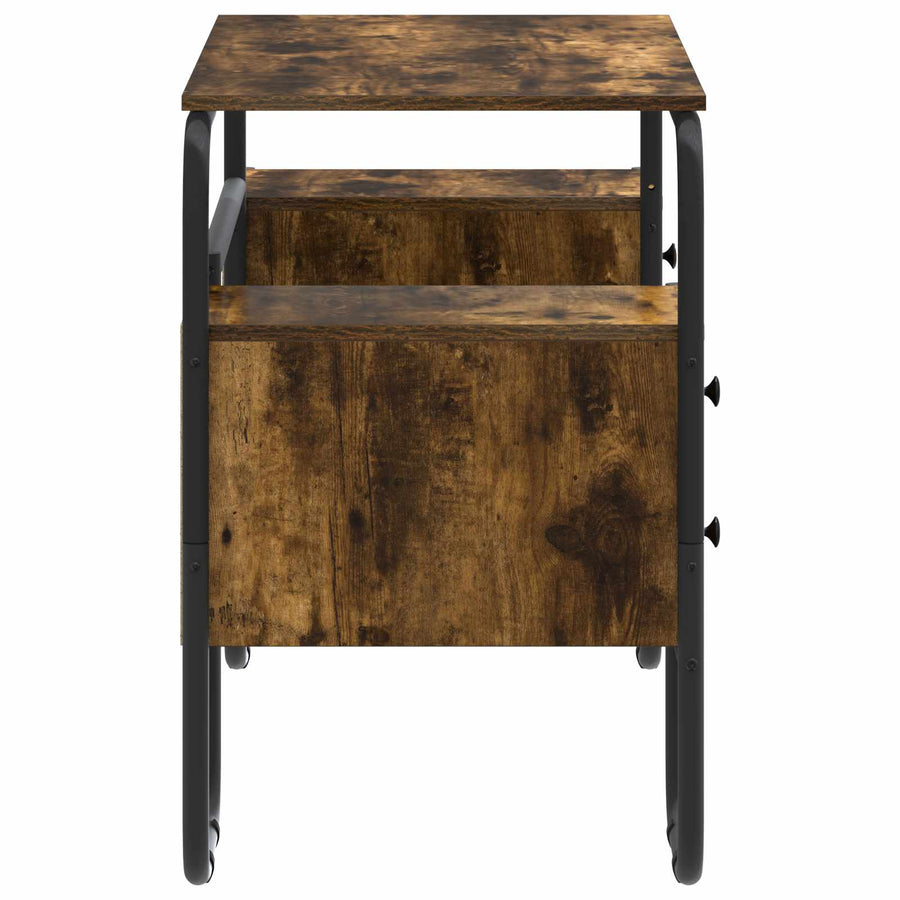 Bureau met opbergruimte Gerookt eiken 145 x 50 x 75 cm