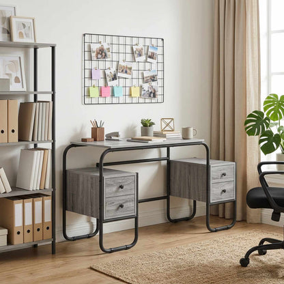 Bureau met opbergruimte Grijs Sonoma 145 x 50 x 75 cm