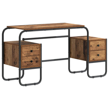 Bureau met opbergruimte Oud hout 145 x 50 x 75 cm