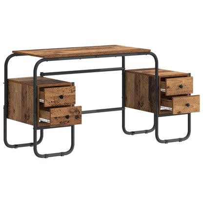 Bureau met opbergruimte Oud hout 145 x 50 x 75 cm