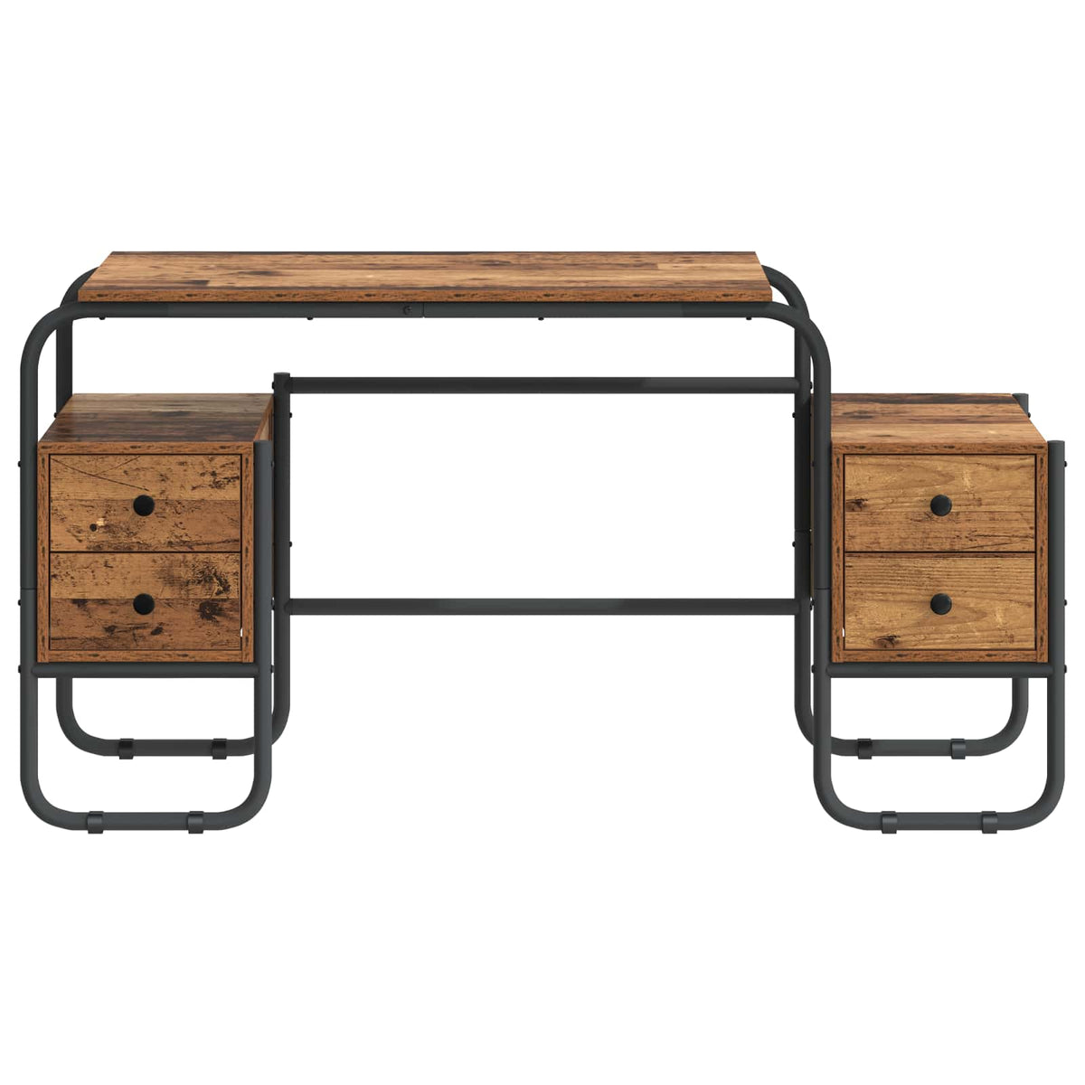 Bureau met opbergruimte Oud hout 145 x 50 x 75 cm