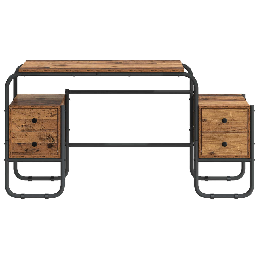 Bureau met opbergruimte Oud hout 145 x 50 x 75 cm