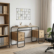 Bureau 145x50x75 cm eiken met opbergruimte