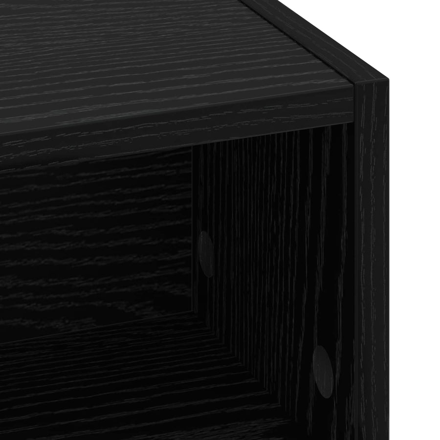 Bureau met opbergruimte Zwart eiken 80 x 50 x 91 cm