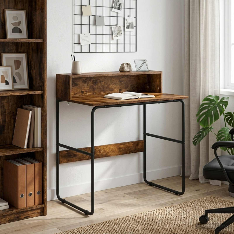 Bureau met opbergruimte Gerookt eiken 80 x 50 x 91 cm