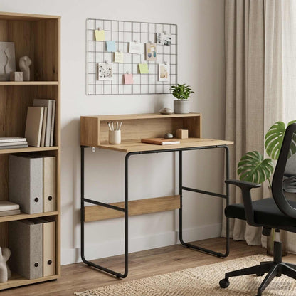 Bureau met opbergruimte Artisanaal eiken 80 x 50 x 91 cm