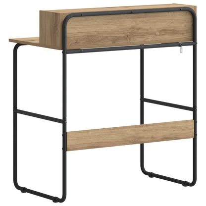 Bureau met opbergruimte Artisanaal eiken 80 x 50 x 91 cm