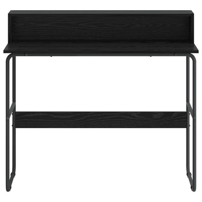 Bureau met opbergruimte Zwart eiken 100 x 50 x 91 cm