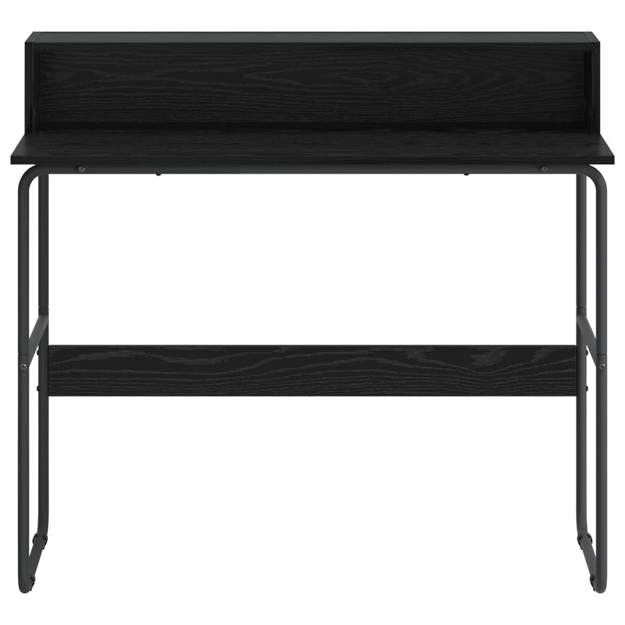 Bureau met opbergruimte Zwart eiken 100 x 50 x 91 cm