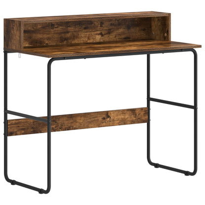 Bureau met opbergruimte Gerookt eiken 100 x 50 x 91 cm