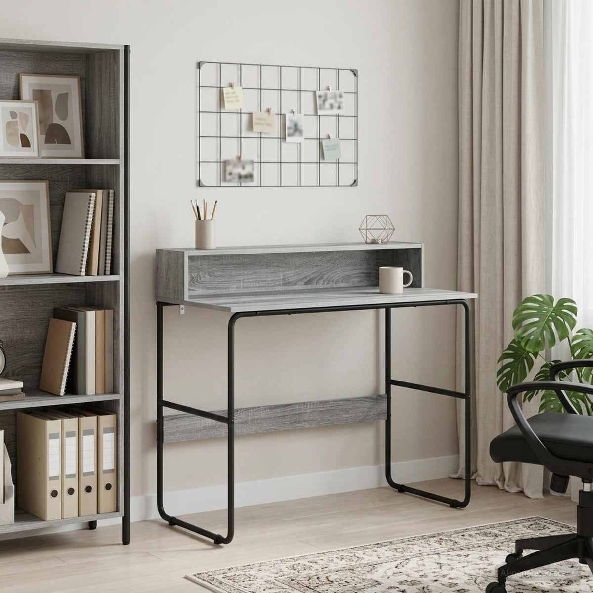 Bureau met opbergruimte Grijs Sonoma 100 x 50 x 91 cm