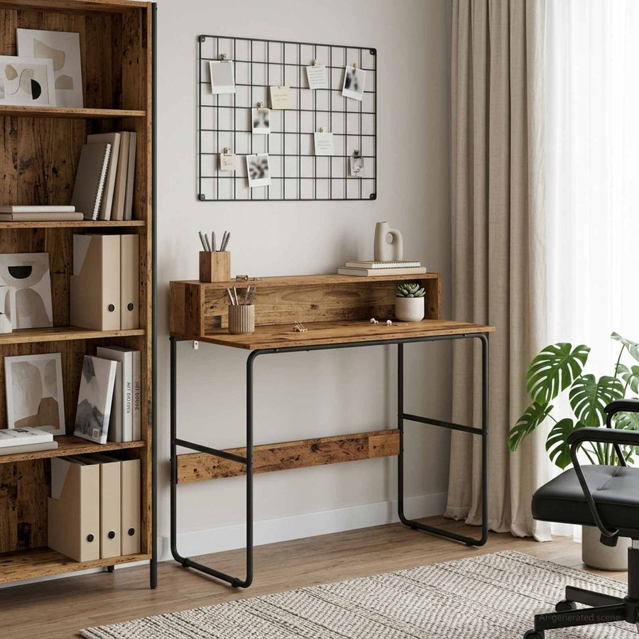 Bureau met opbergruimte Oud hout 100 x 50 x 91 cm