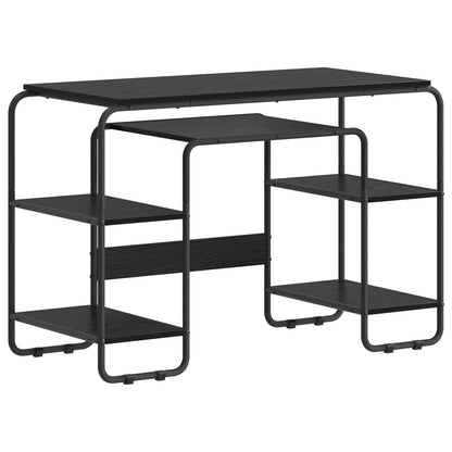 Bureau met opbergruimte Zwart eiken 113.5 x 52 x 75.5 cm