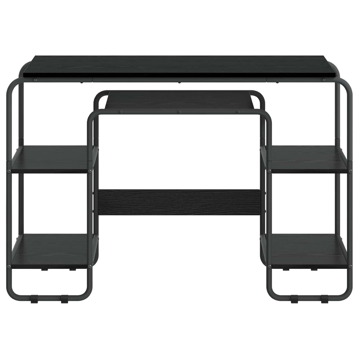 Bureau met opbergruimte Zwart eiken 113.5 x 52 x 75.5 cm