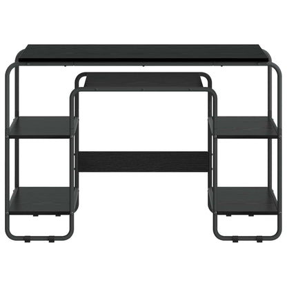Bureau met opbergruimte Zwart eiken 113.5 x 52 x 75.5 cm