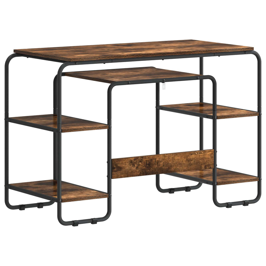 Bureau met opbergruimte Gerookt eiken 113.5 x 52 x 75.5 cm