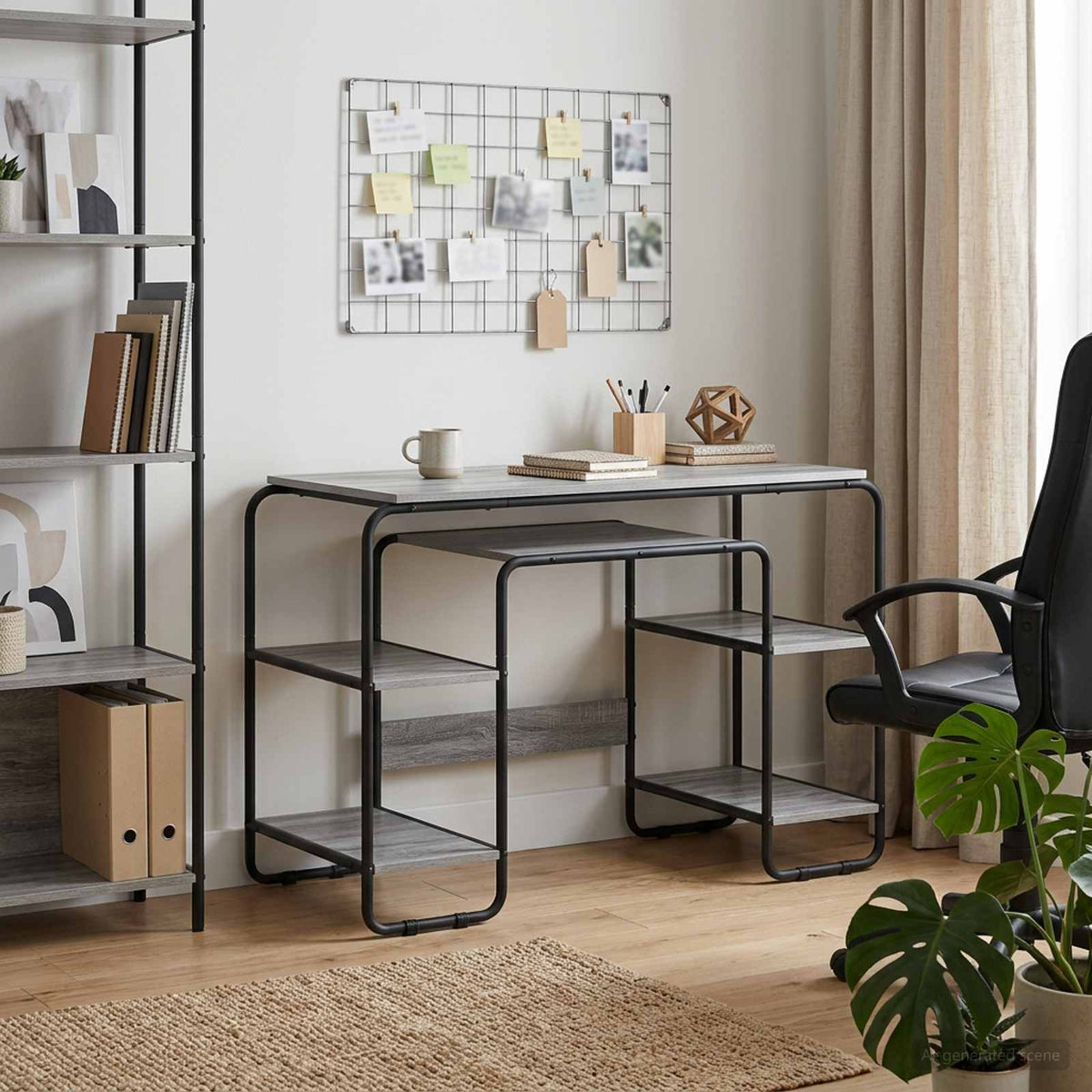 Bureau met opbergruimte Grijs Sonoma 113.5 x 52 x 75.5 cm