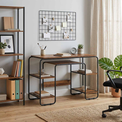Bureau met opbergruimte Oud hout 113.5 x 52 x 75.5 cm