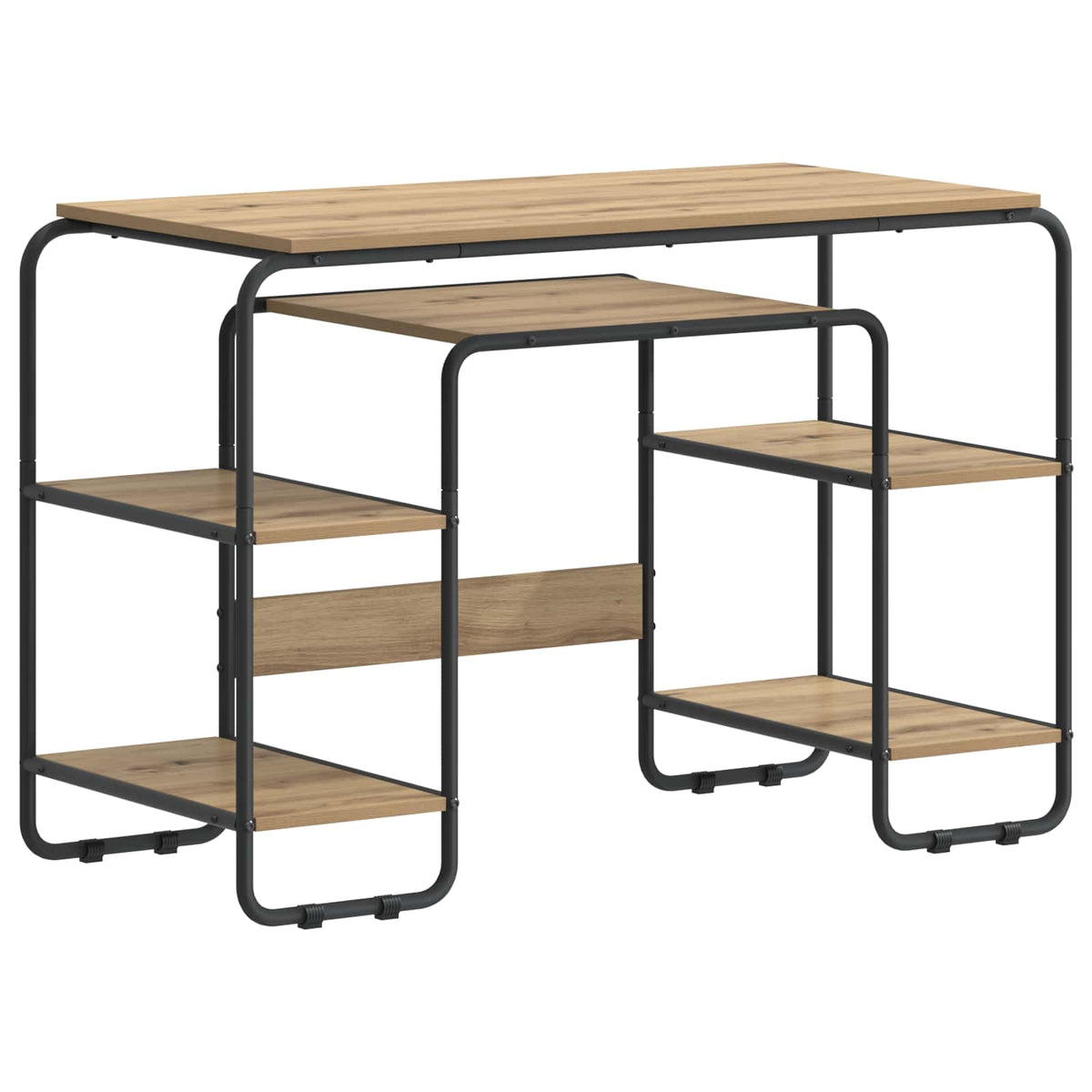 Bureau met opbergruimte Artisanaal eiken 113.5 x 52 x 75.5 cm