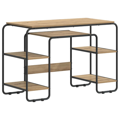 Bureau met opbergruimte Artisanaal eiken 113.5 x 52 x 75.5 cm
