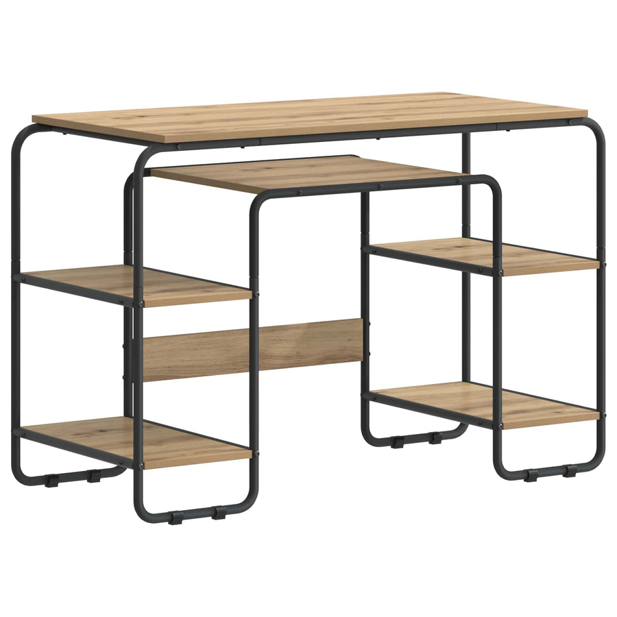 Bureau met opbergruimte Artisanaal eiken 113.5 x 52 x 75.5 cm