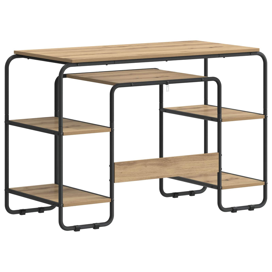 Bureau met opbergruimte Artisanaal eiken 113.5 x 52 x 75.5 cm