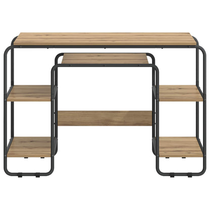 Bureau met opbergruimte Artisanaal eiken 113.5 x 52 x 75.5 cm