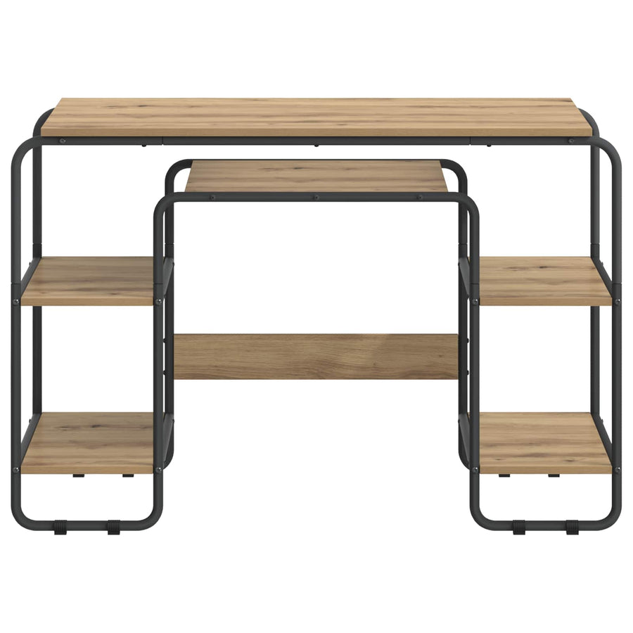 Bureau met opbergruimte Artisanaal eiken 113.5 x 52 x 75.5 cm