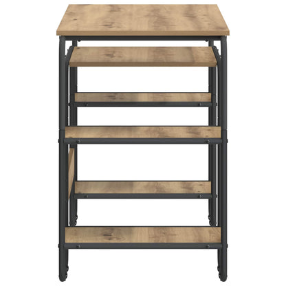 Bureau met opbergruimte Artisanaal eiken 113.5 x 52 x 75.5 cm