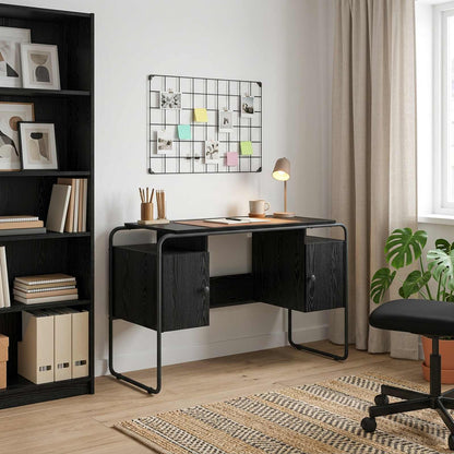 Bureau met opbergruimte Zwart eiken 120 x 50.5 x 75.5 cm