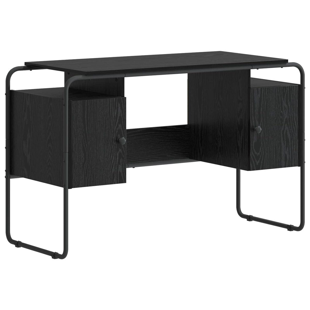Bureau met opbergruimte Zwart eiken 120 x 50.5 x 75.5 cm