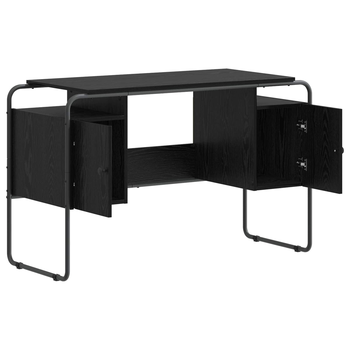 Bureau met opbergruimte Zwart eiken 120 x 50.5 x 75.5 cm