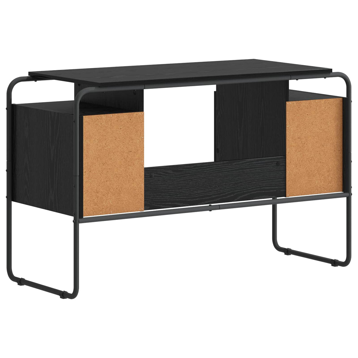 Bureau met opbergruimte Zwart eiken 120 x 50.5 x 75.5 cm