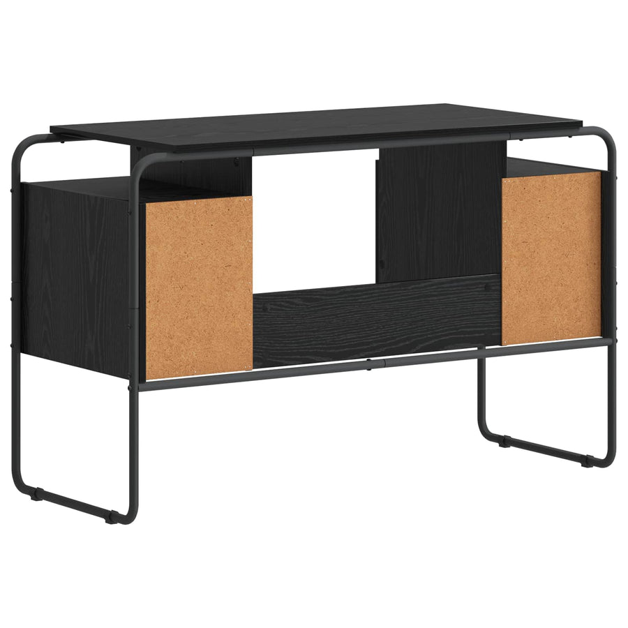 Bureau met opbergruimte Zwart eiken 120 x 50.5 x 75.5 cm