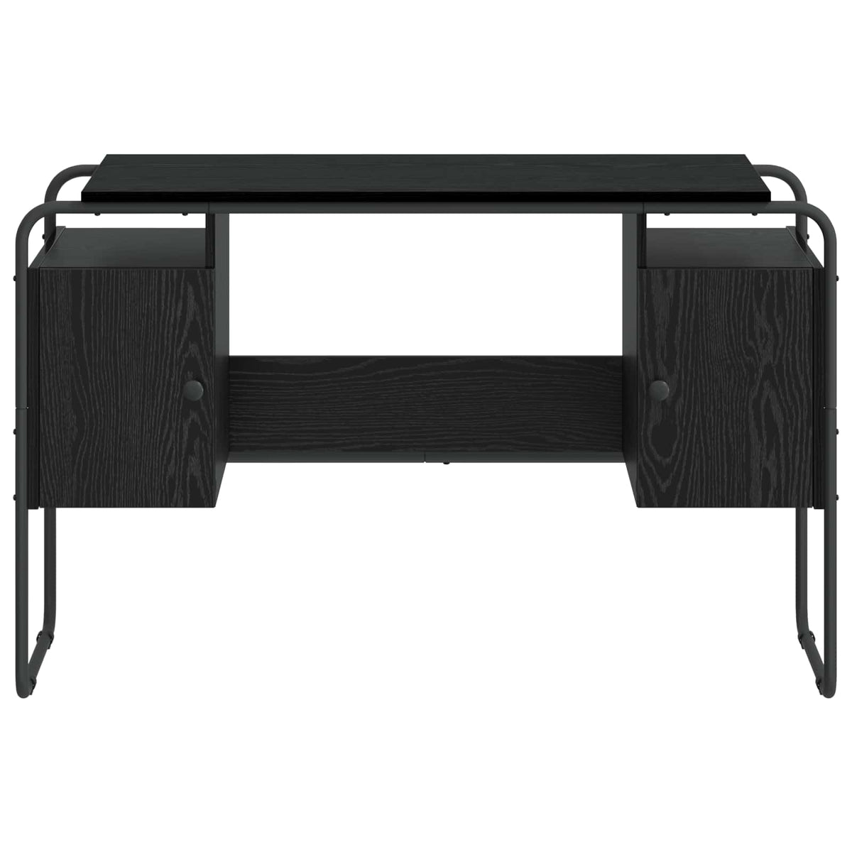 Bureau met opbergruimte Zwart eiken 120 x 50.5 x 75.5 cm