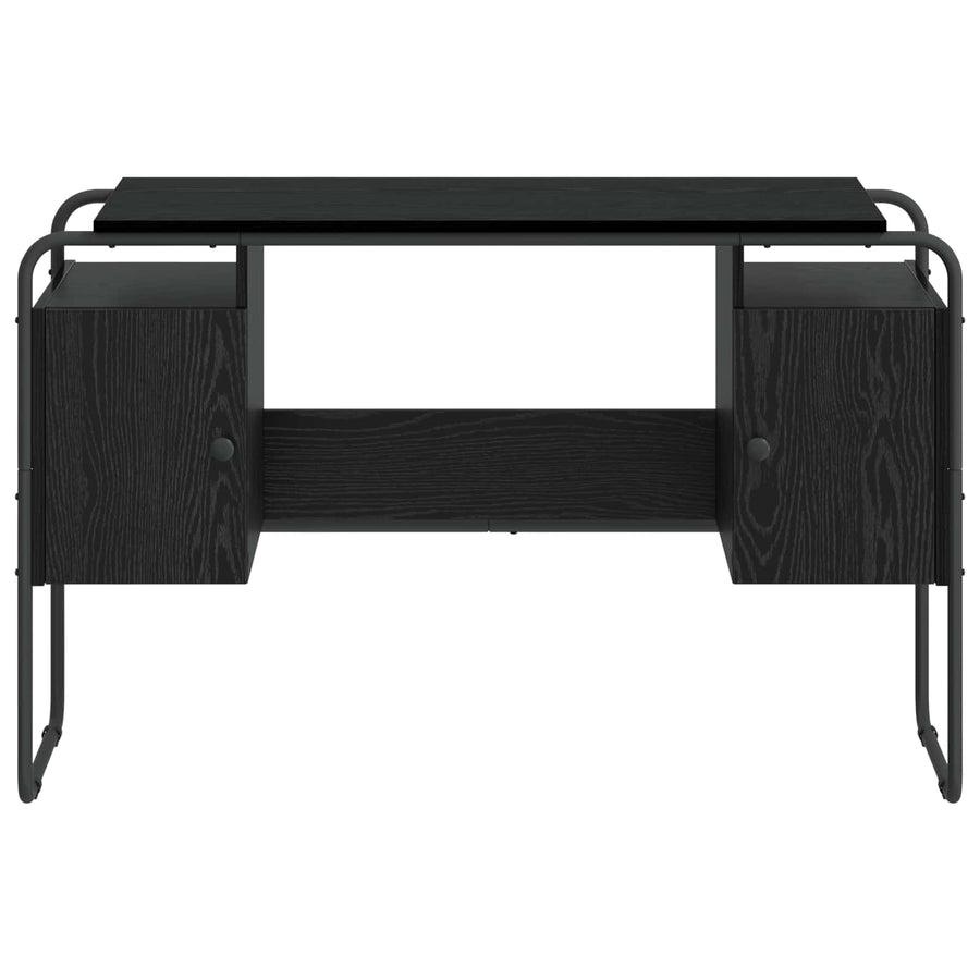 Bureau met opbergruimte Zwart eiken 120 x 50.5 x 75.5 cm