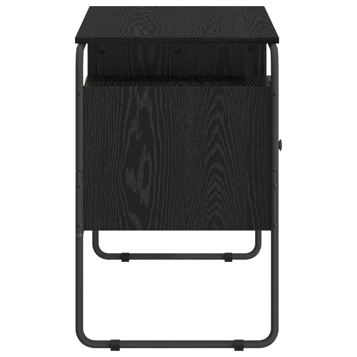 Bureau met opbergruimte Zwart eiken 120 x 50.5 x 75.5 cm