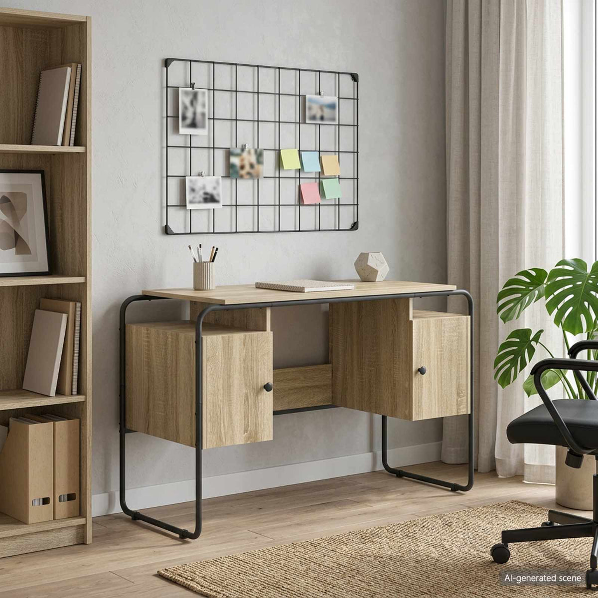Bureau met opbergruimte Sonoma Eiken 120 x 50.5 x 75.5 cm