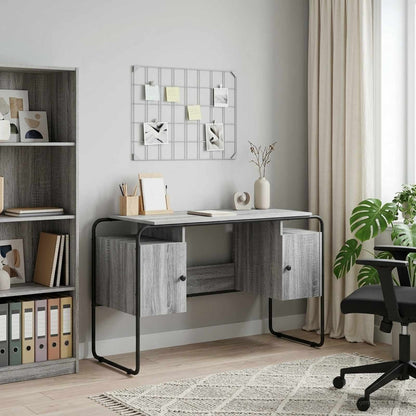 Bureau met opbergruimte Grijs Sonoma 120 x 50.5 x 75.5 cm