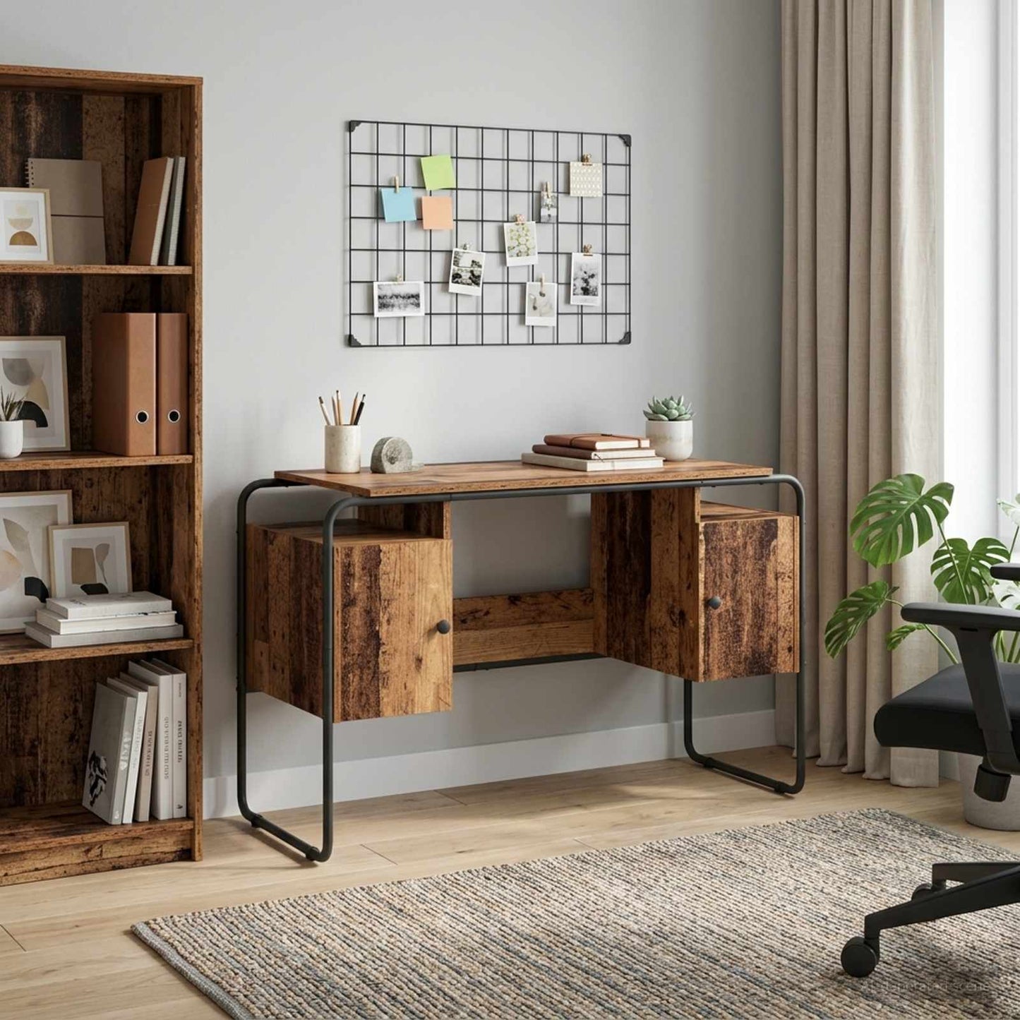 Bureau met opbergruimte Oud hout 120 x 50.5 x 75.5 cm
