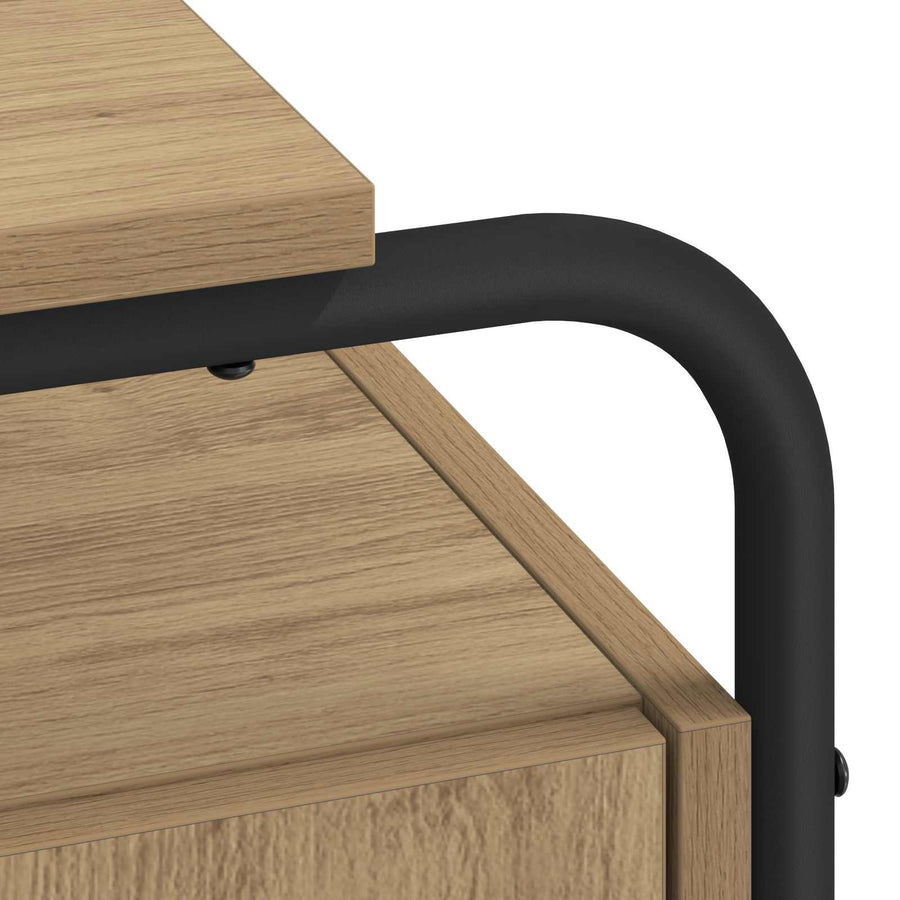 Bureau met opbergruimte Artisanaal eiken 120 x 50.5 x 75.5 cm