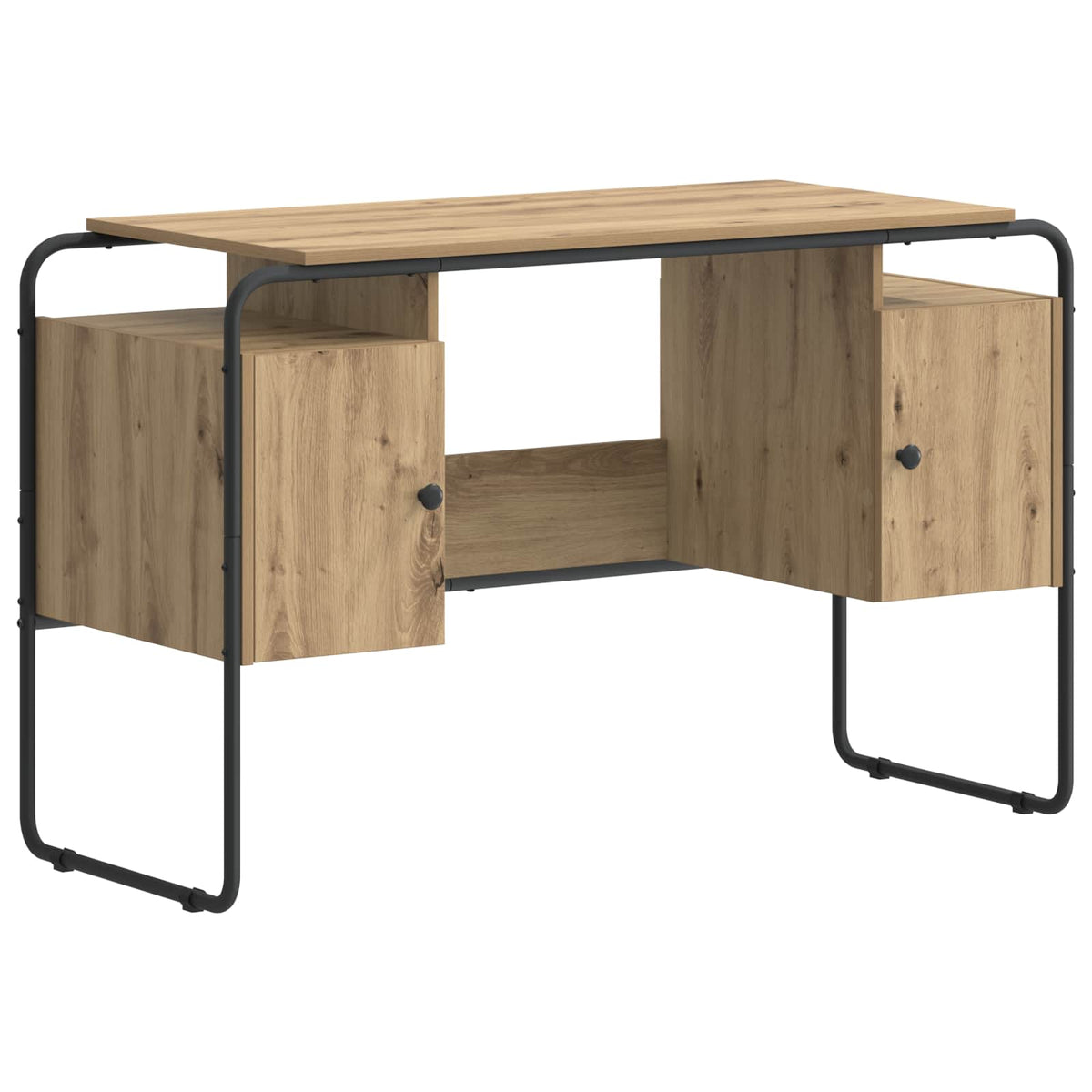 Bureau met opbergruimte Artisanaal eiken 120 x 50.5 x 75.5 cm