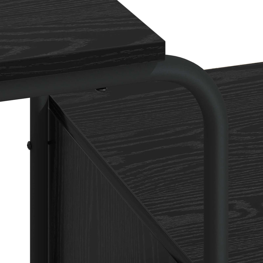 Bureau met opbergruimte Zwart eiken 131,5 x 50 x 75,5 cm