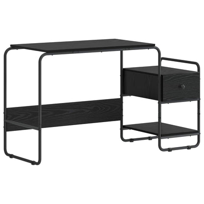 Bureau met opbergruimte Zwart eiken 131,5 x 50 x 75,5 cm