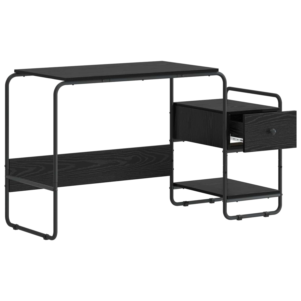 Bureau met opbergruimte Zwart eiken 131,5 x 50 x 75,5 cm