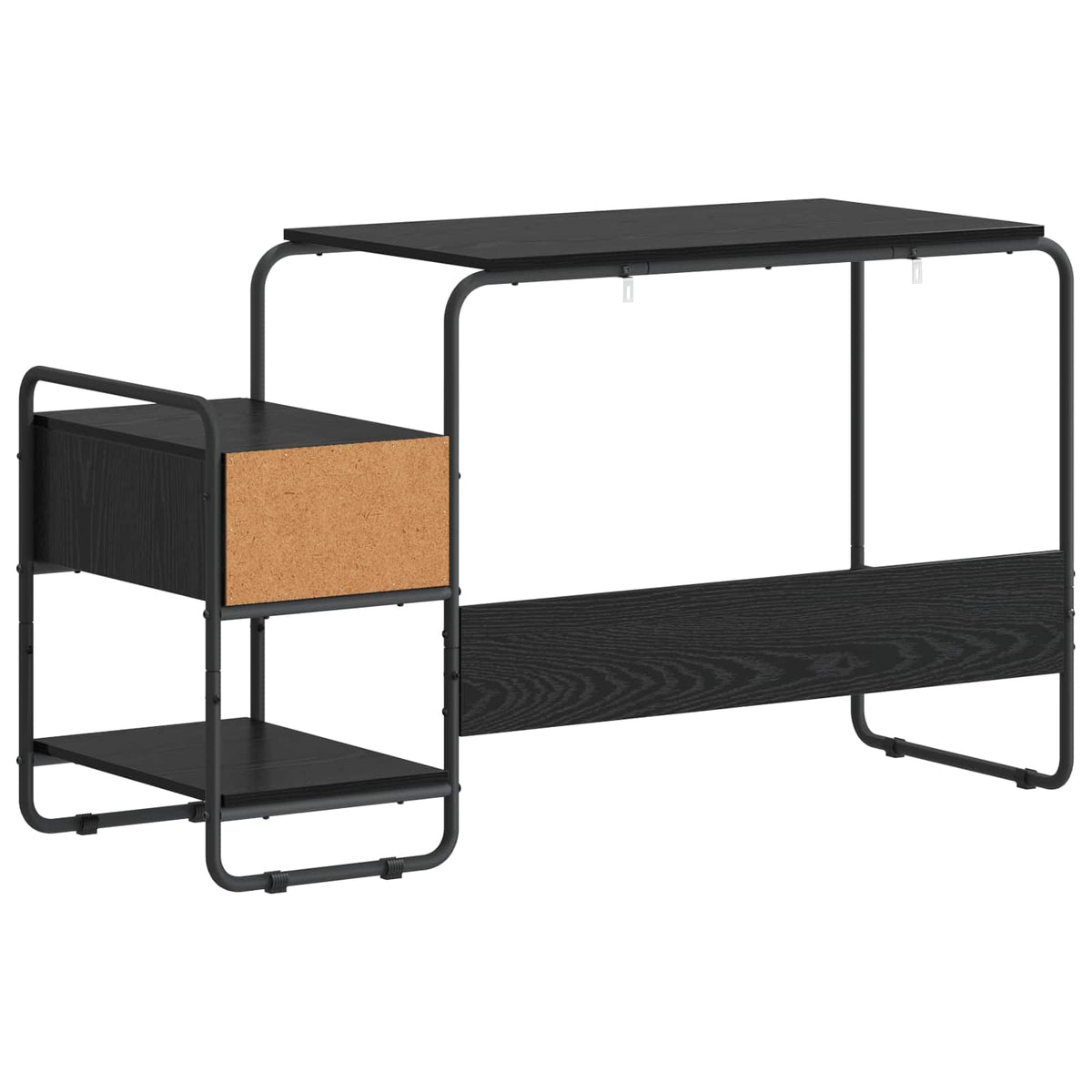 Bureau met opbergruimte Zwart eiken 131,5 x 50 x 75,5 cm