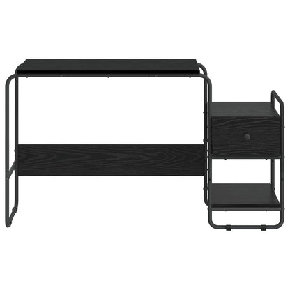 Bureau met opbergruimte Zwart eiken 131,5 x 50 x 75,5 cm