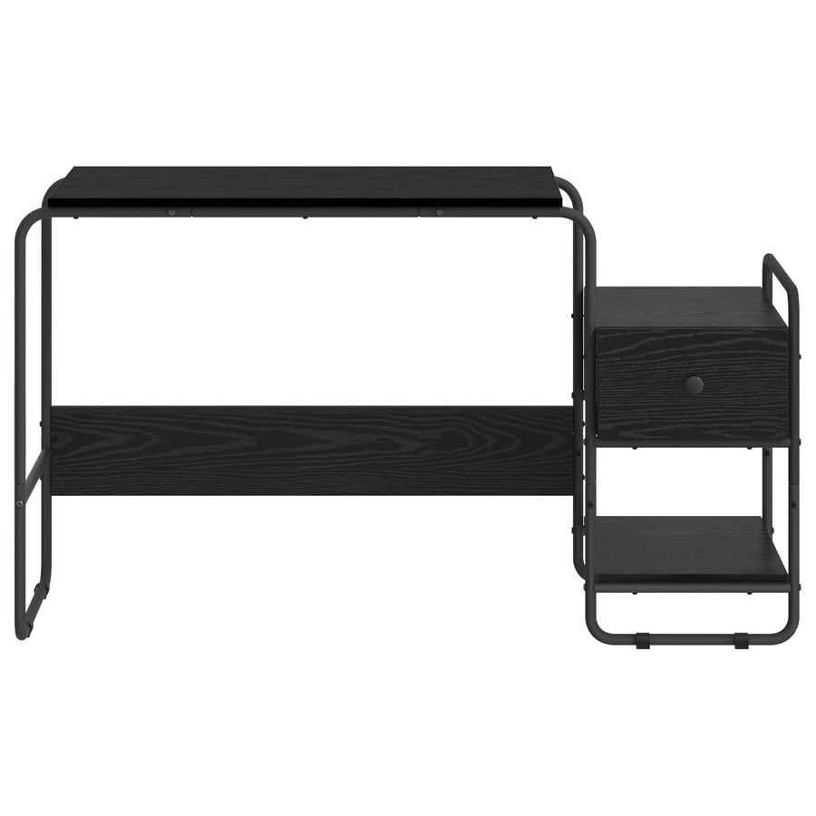 Bureau met opbergruimte Zwart eiken 131,5 x 50 x 75,5 cm